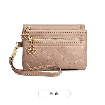 Xajzpa Women's Vintage Short Wallet, Bifold Clutch Coin Purse, Solid Color Purse With Wristband